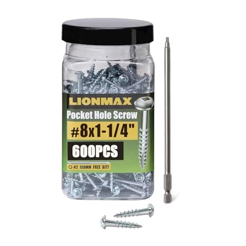 LIONMAX LIONMAX Pocket-Hole Screws, 1-1/4 in #8 (600)