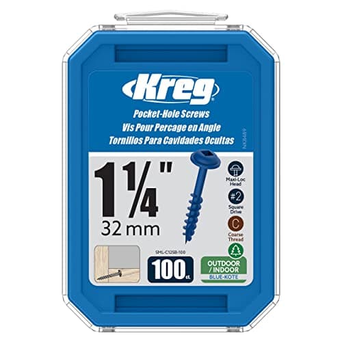 Kreg Kreg SML-C125B Blue-Kote Pocket-Hole Screws, 1-1/4 in (100)