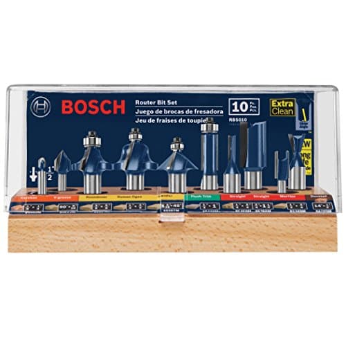 Bosch Bosch RBS010 Router Bit Set (10 pc, 1/4 + 1/2 in shanks)