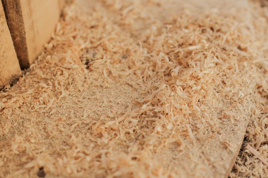 Sawdust on a workshop bench
